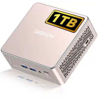 GEEKOM - A5 Mini PC, AMD Ryzen 5 7430U, 16GB RAM& 1TB M.2 NVMe SSD, Windows 11 Pro Pre-installed - Rose Gold