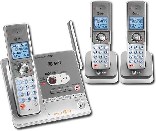 Angle Standard. AT&T - DECT 6.0 Expandable Cordless Phone System with Digital Answering System - Titanium/Carbonate.