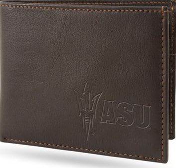Rico Industries - Arizona State Sun Devils Brown Leather Billfold Wallet - With RFID Blocking - Multi