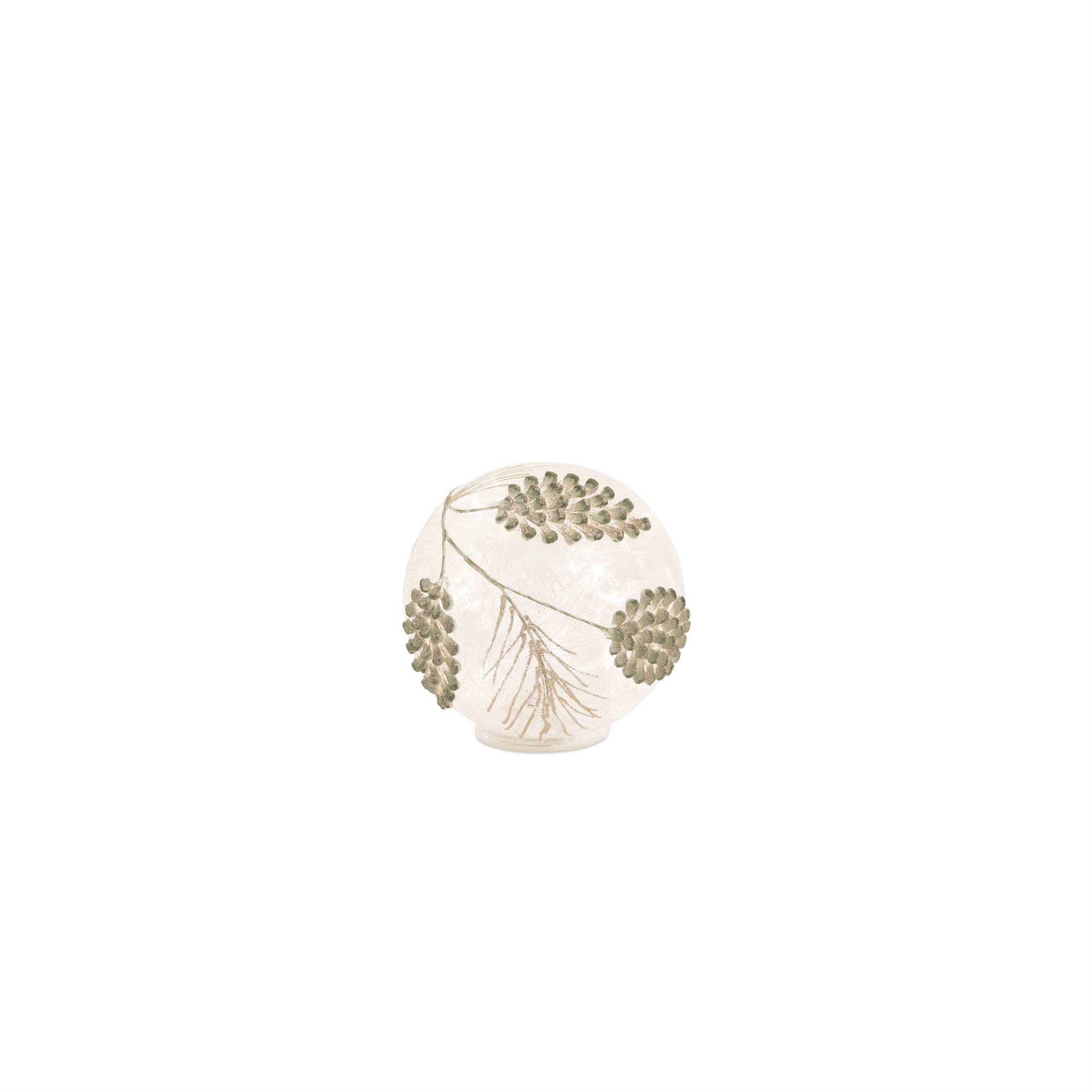 Alt View 1. BreeBe - LED Frosted Gold Pinecone Orb (Set of 3) - White, Gold.