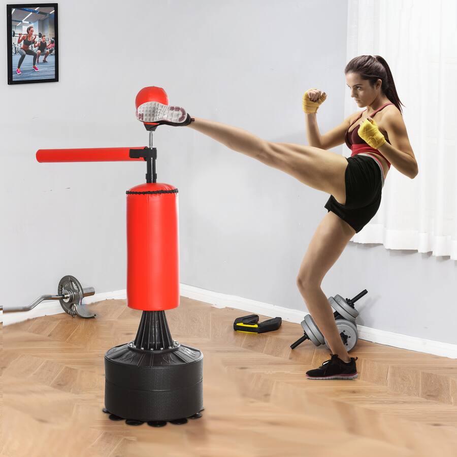 Boxing Instruments Soozier Boxing Bag, Freestanding Punching Bag with Speed Ball, Rotating ...