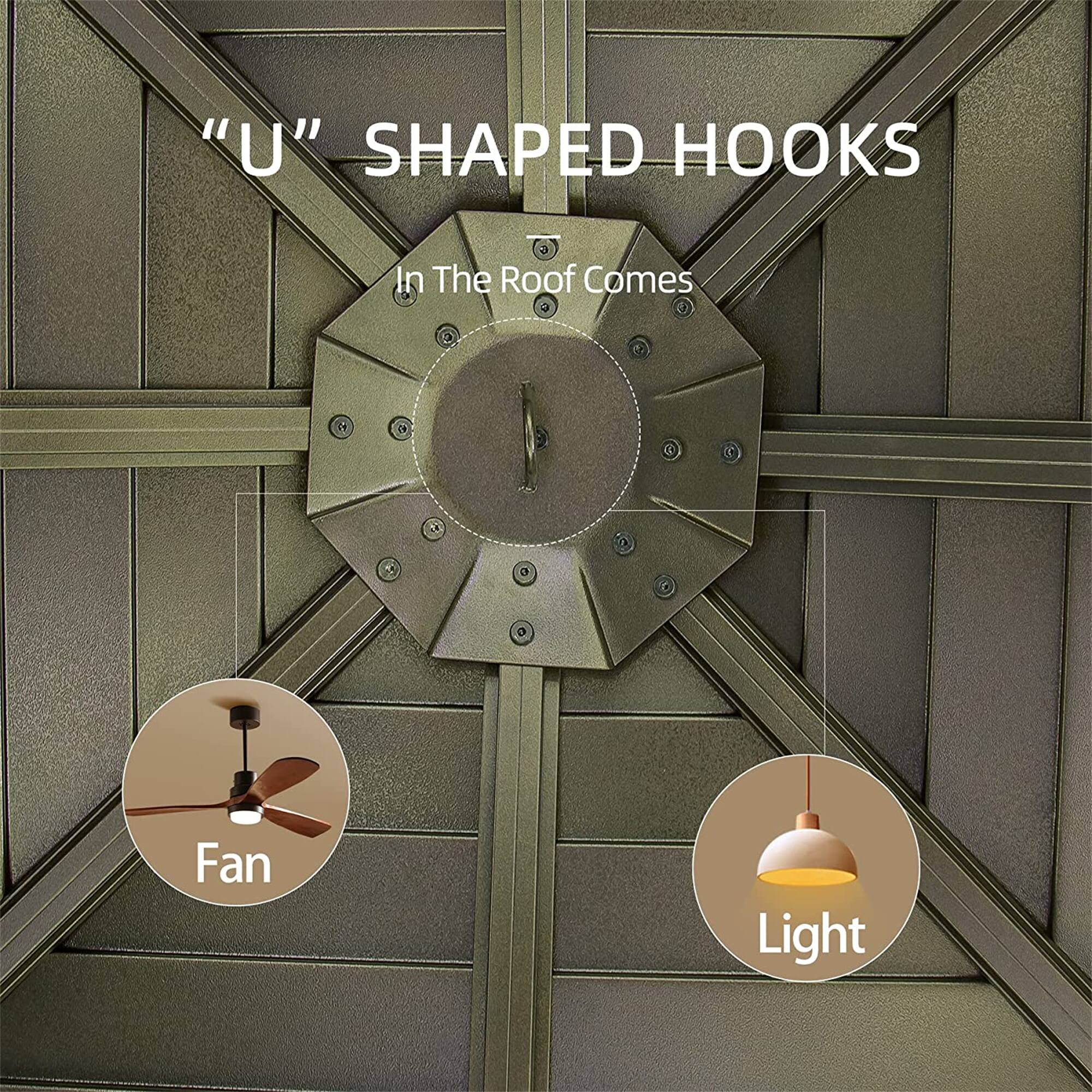 "U" SHAPED HOOKS In The Roof Comes 3 3 C Fan Light