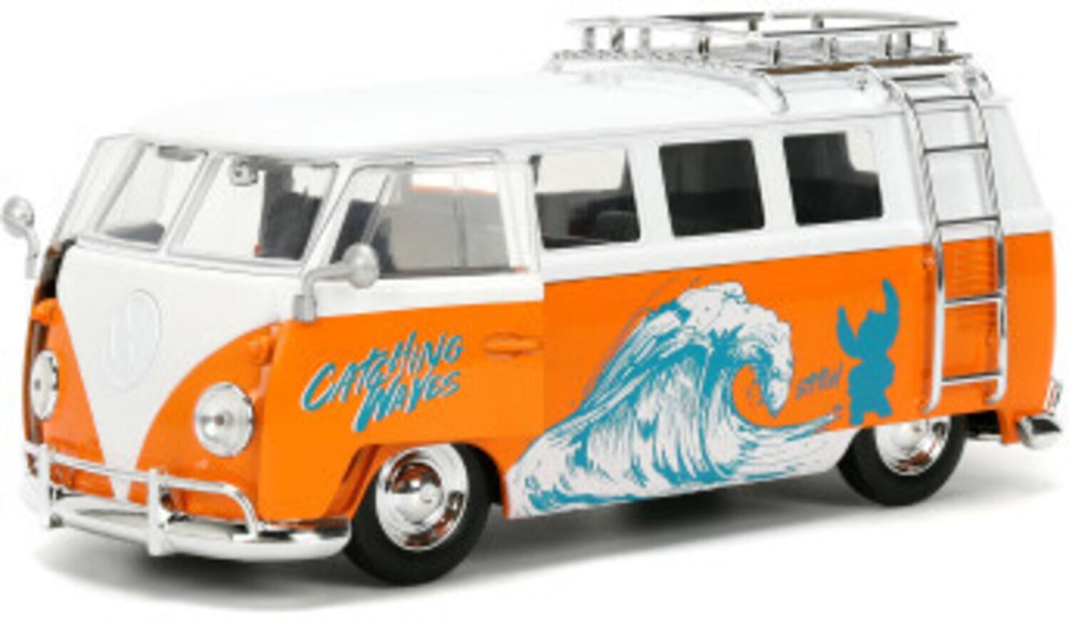 Alt View 2. Jada Toys - Jada Toys - 1:24 Disney Stitch - Hollywood Rides - '61 VW Bus with Stitch Figure   - Collectibles - Multicolor.