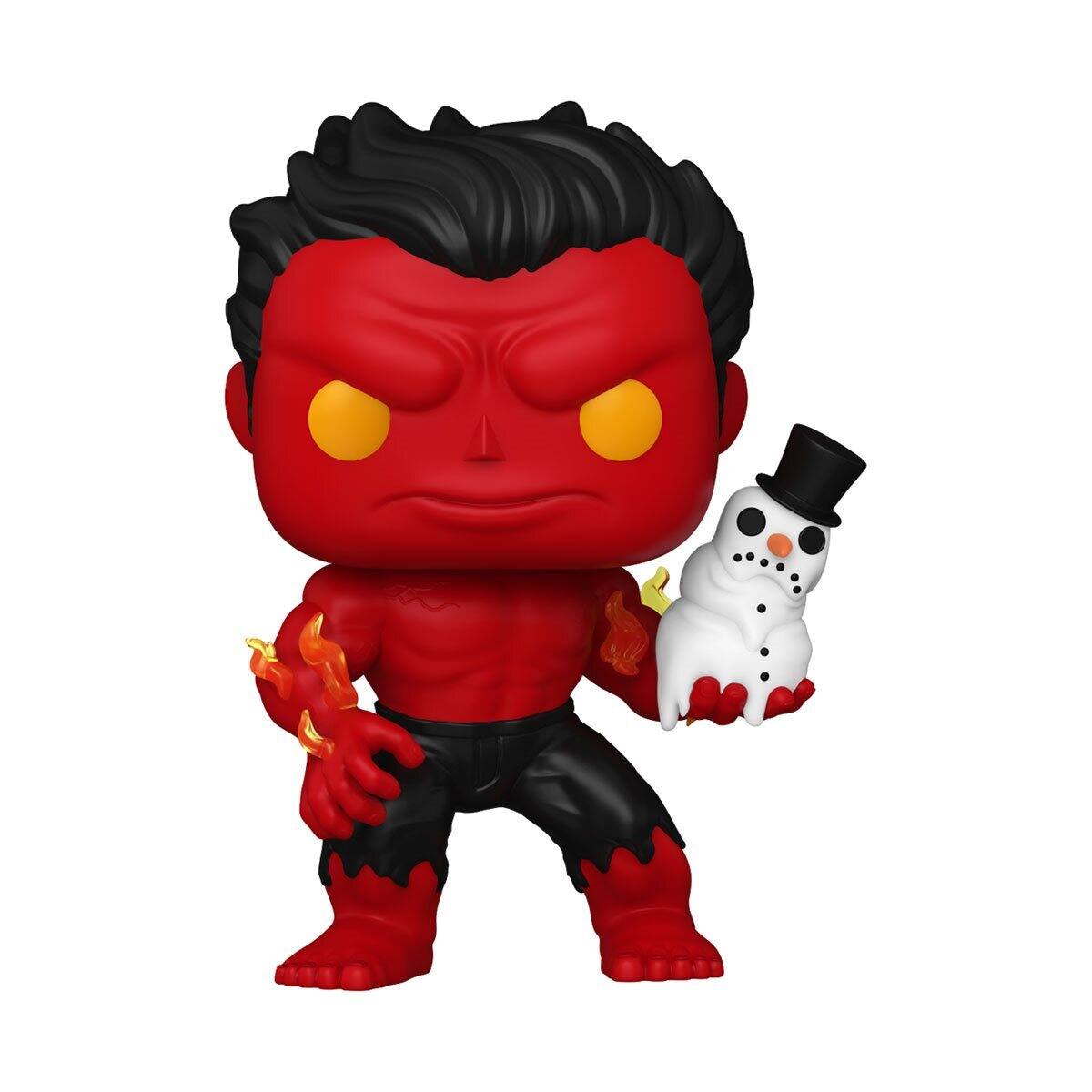 Angle. Funko - Funko Pop! Red Hulk with Snowman - Multicolor.