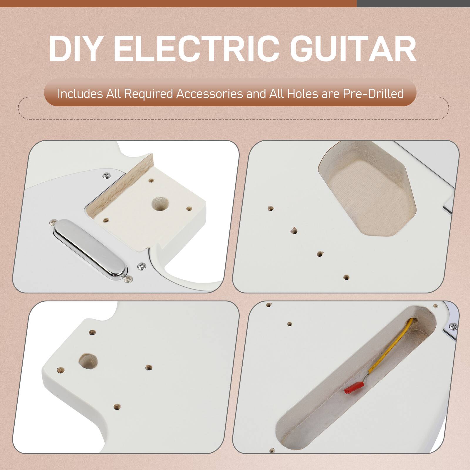 DIY ELECTRIC GUITAR

Includes All Required Accessories and All Holes are Pre-Drilled