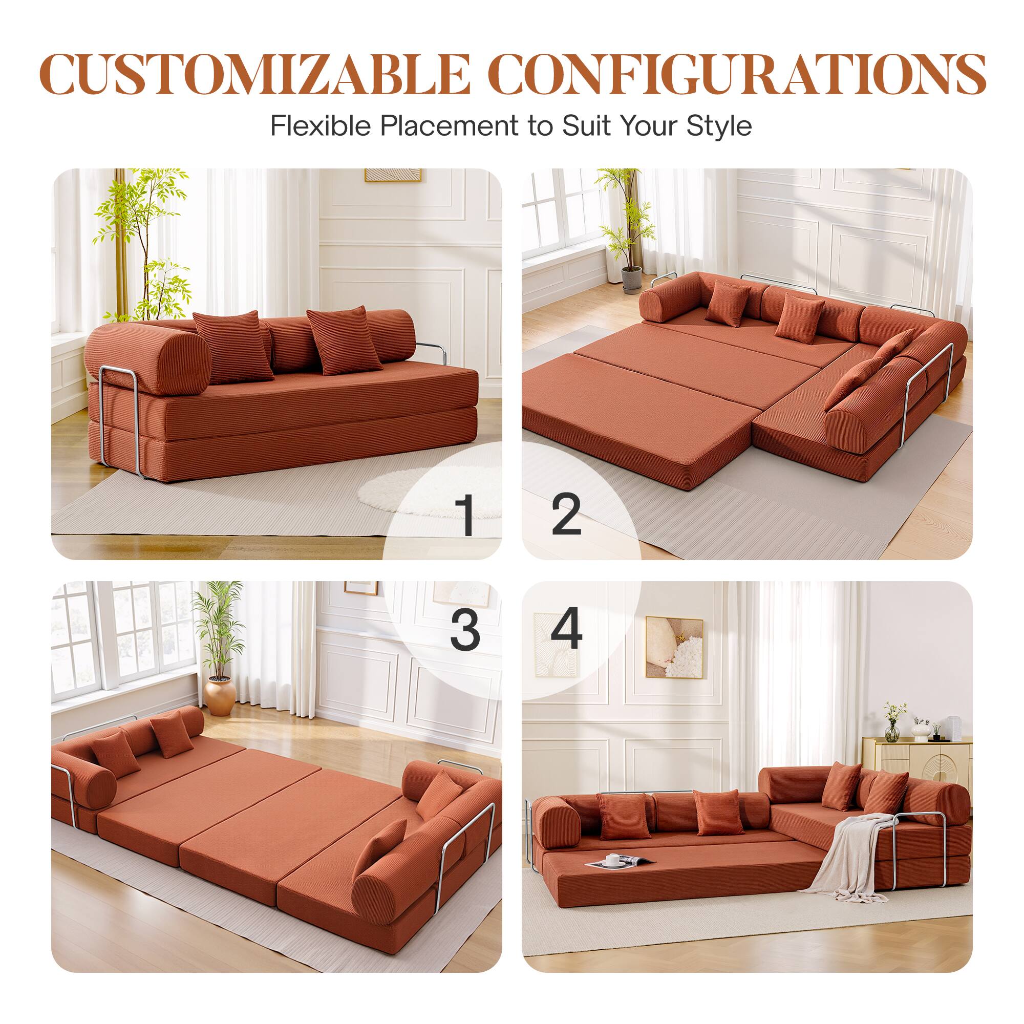 CUSTOMIZABLE CONFIGURATIONS  
Flexible Placement to Suit Your Style  

1  
2  
3  
4