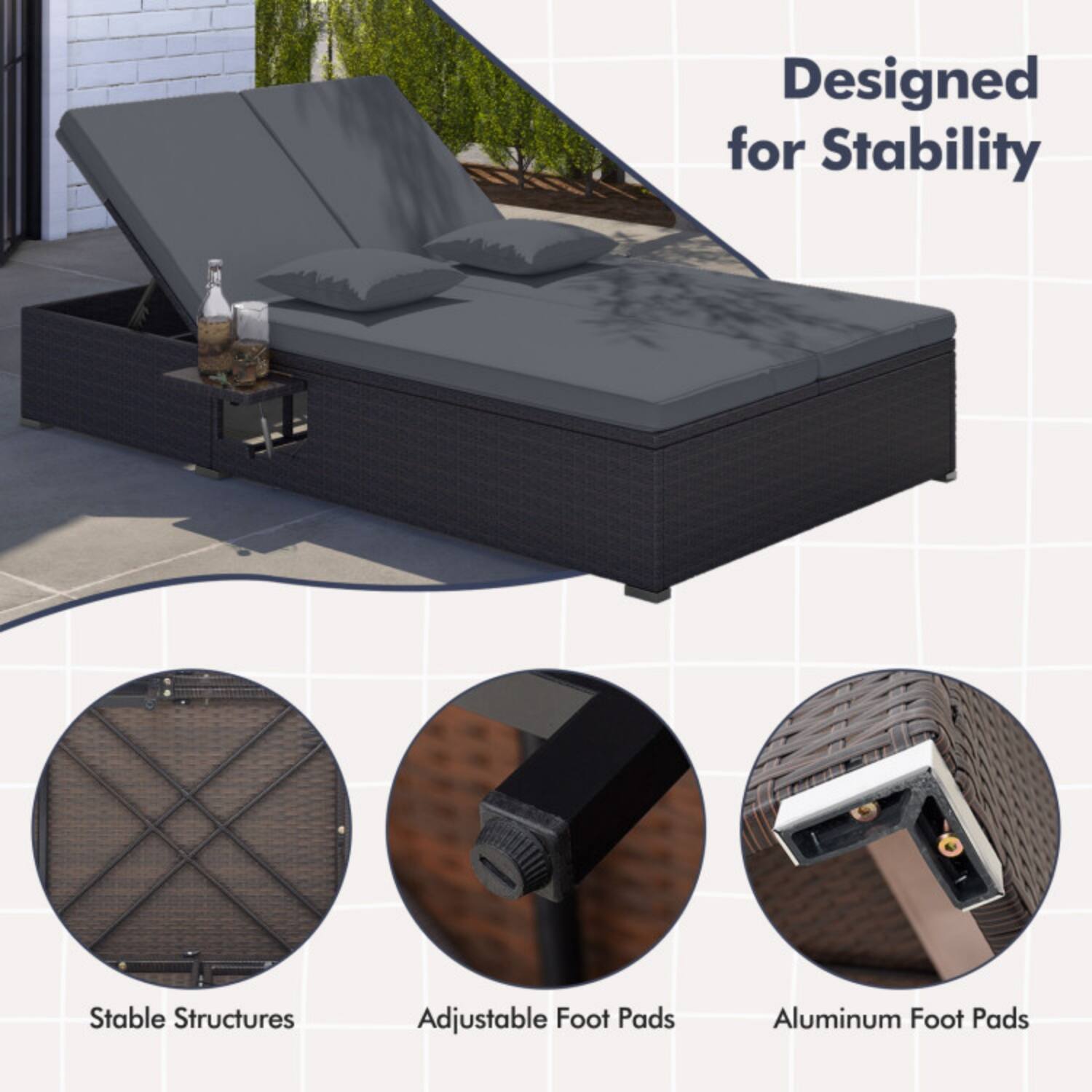 Designed for Stability

- Stable Structures
- Adjustable Foot Pads
- Aluminum Foot Pads
