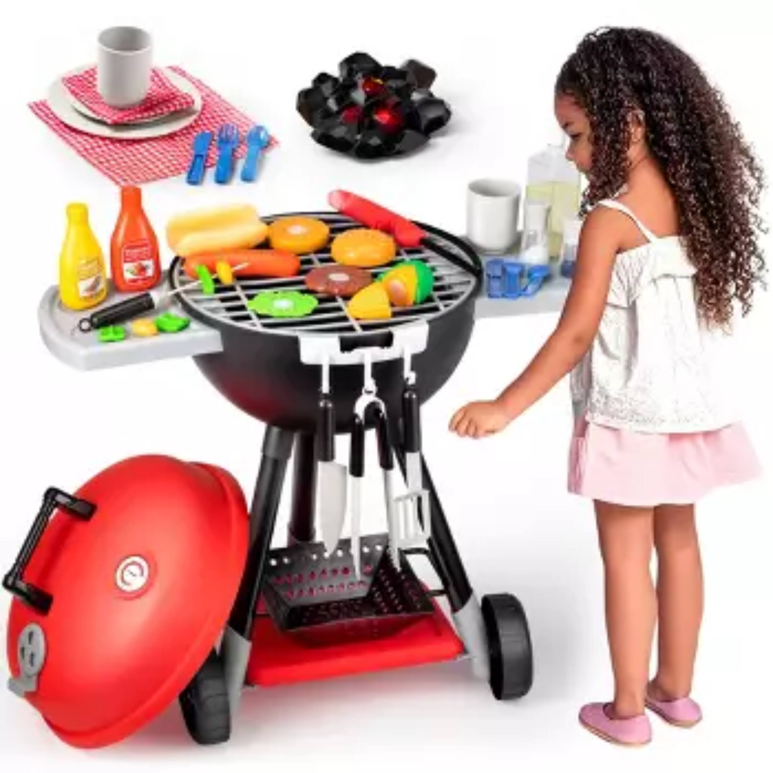 Alt View 3. Joyfy - 34PCS Kitchen Toy BBQ Play Grill Cooking Toy Set, Little Chef Play, Kids Grill Playset Toy, Christmas Birthday Gift.