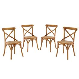 Modway - Gear Dining Side Chair Set of 4 - Brown