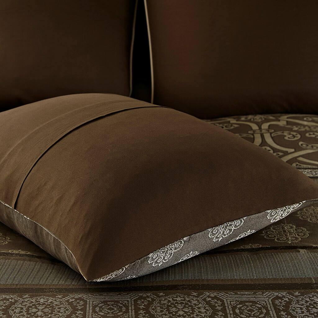 Alt View 2. Gracie Mills - Gracie Mills Alfredo 16-Piece Jacquard Complete Bedding Set with 2 Sheet Sets - Brown.