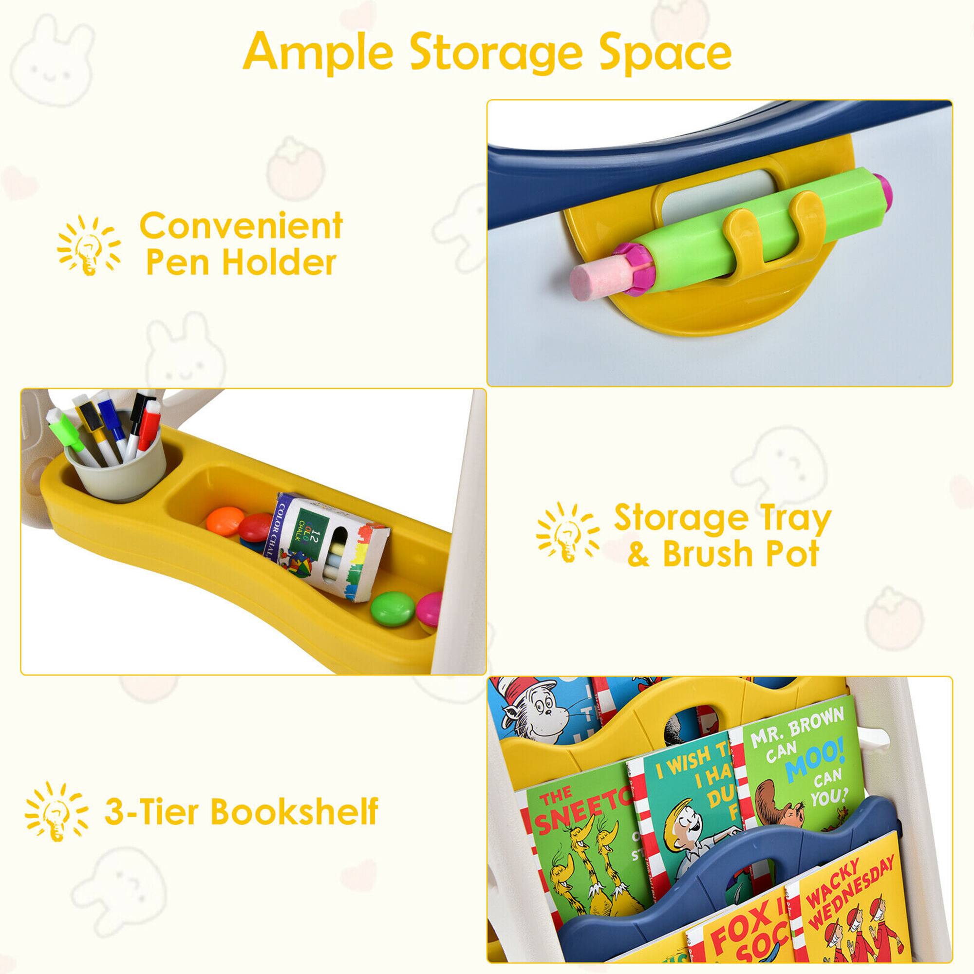 Ample Storage Space Convenient Pen Holder 3-Tier Bookshelf Storage Tray & Brush Pot Mr. Brown Can I Wish I Moo! Can Sneeto the Duck You? Wacky Fox Sock