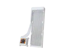 Front. Lian Li - Lian Li Hydroshift 360 AIO - Side-Mount Cool Path - 2.88 LCD - 480x480 Res - No Fan, White (HSLCD36NW) - White.