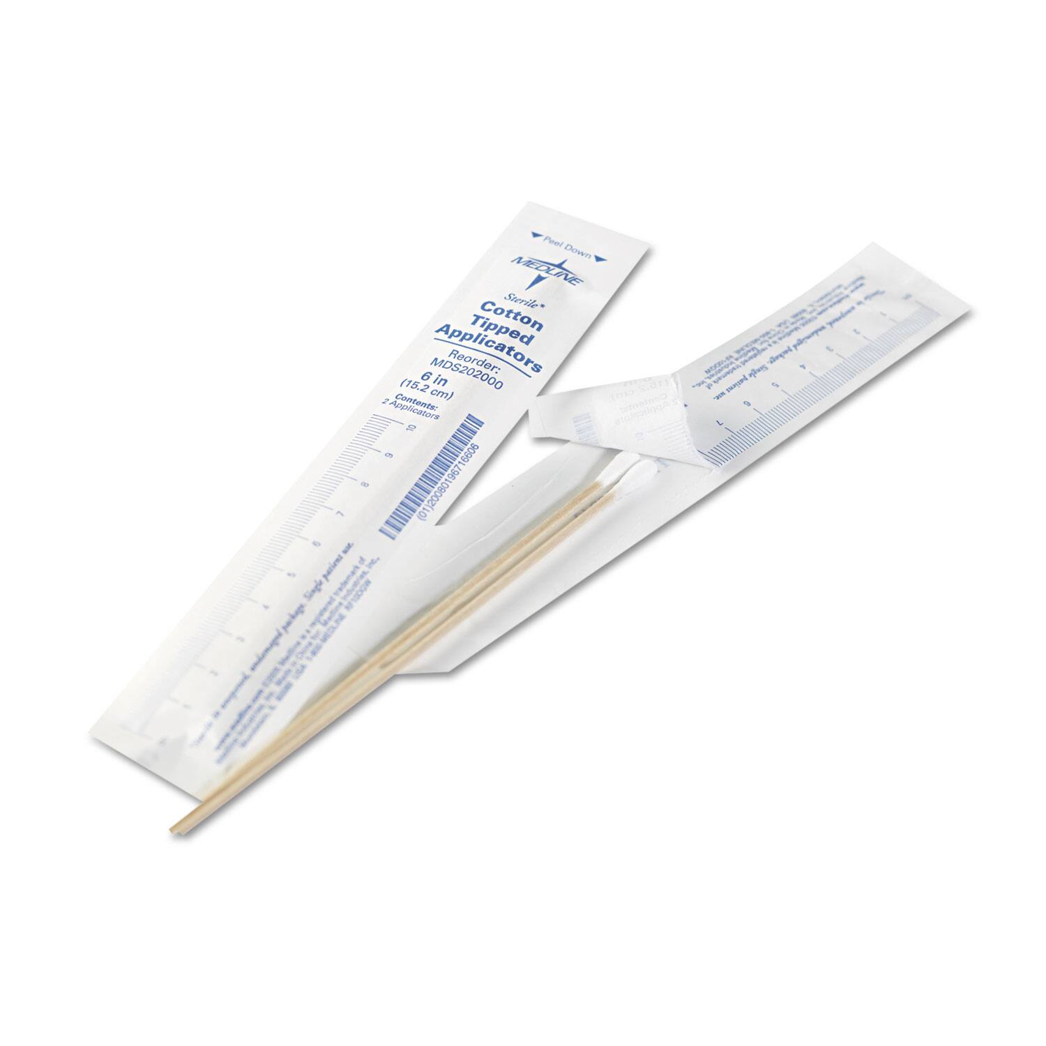 - Peed Duwen MECUNE Strrilo" Tipped Cotton 6 Applicators Reorder: (15.2 in 2 Contents: cm)  
- 12 - 16606 1957 1200B0  
- pdes - po  
- W - direul 1 m - . pOe 1 - 1 i - I T i I | Single - park I nden
