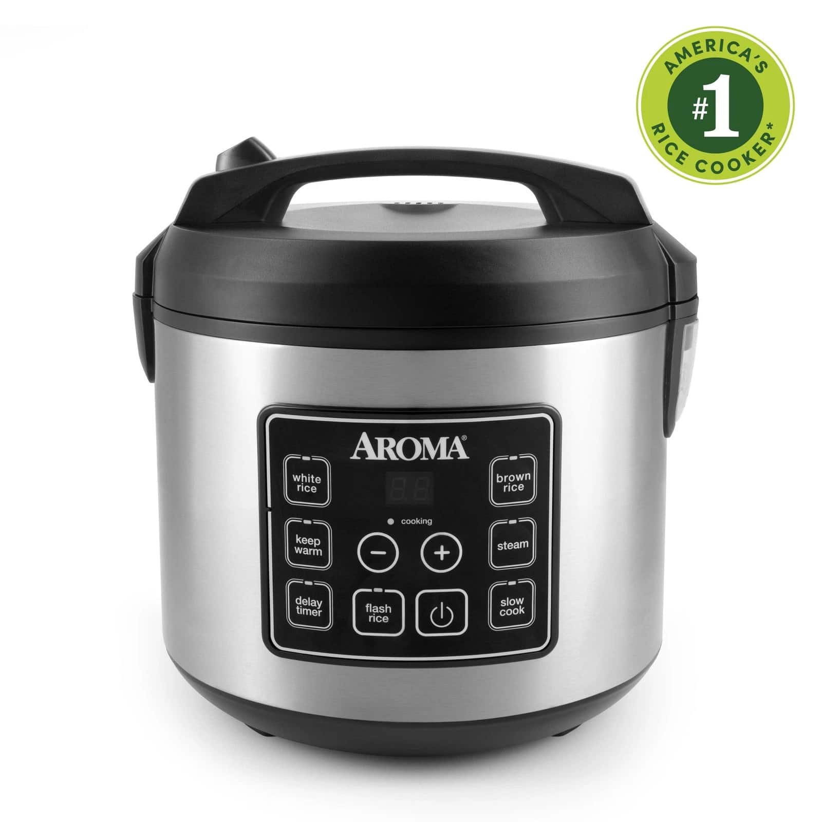 AMERICA'S #1 RICE COOKER

AROMA white brown rice 8.8 rice cooking keep steam warm - + delay timer flash rice slow cook