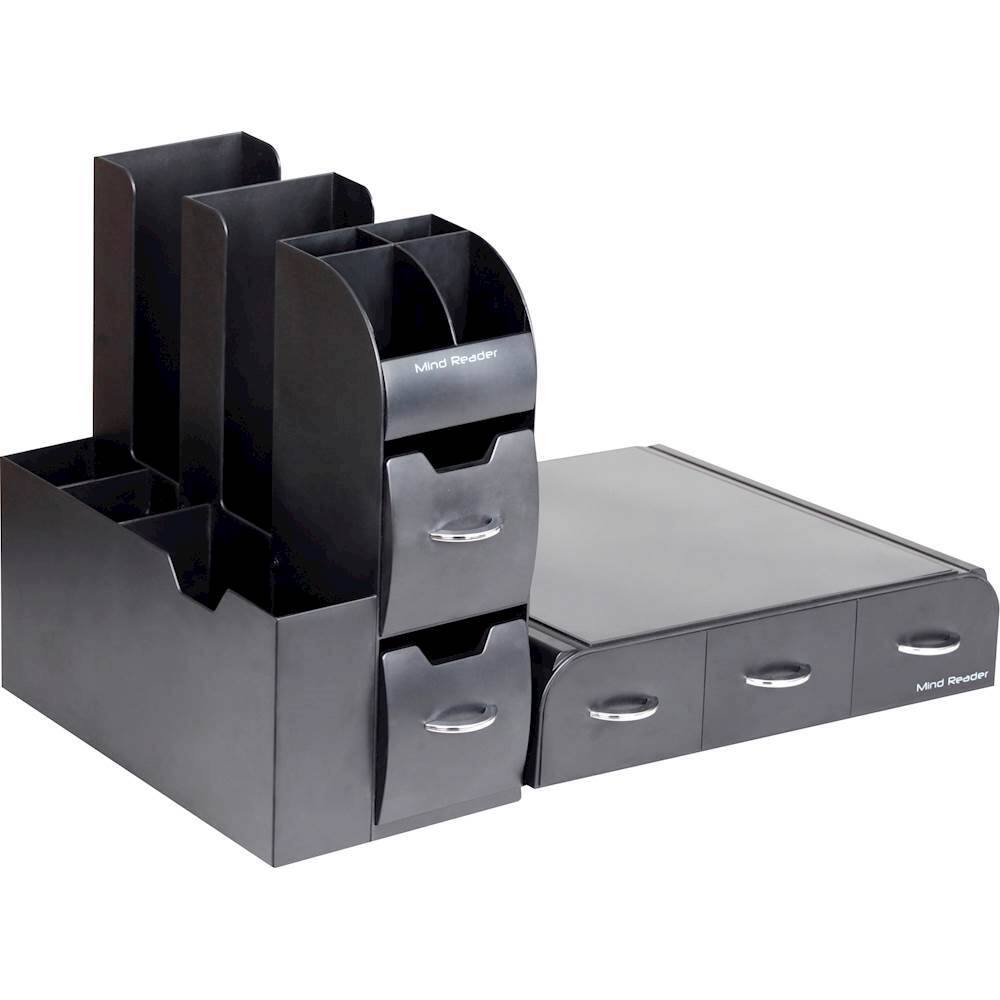 Angle. Mind Reader - Combine 2-Piece Coffee And Accessory Station - Black.