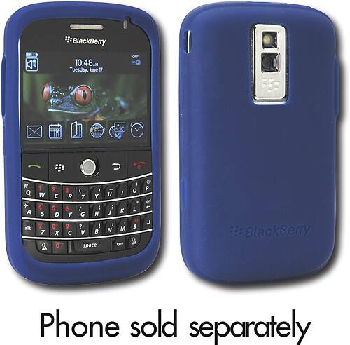 Front Standard. BlackBerry - Rubber Skin for BlackBerry 9000 Bold Mobile Phones - Blue.
