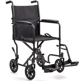 Invacare - Transport Wheelchair w/19" Seat, Lightweight Foldable Chair, Swing Footrests - Black