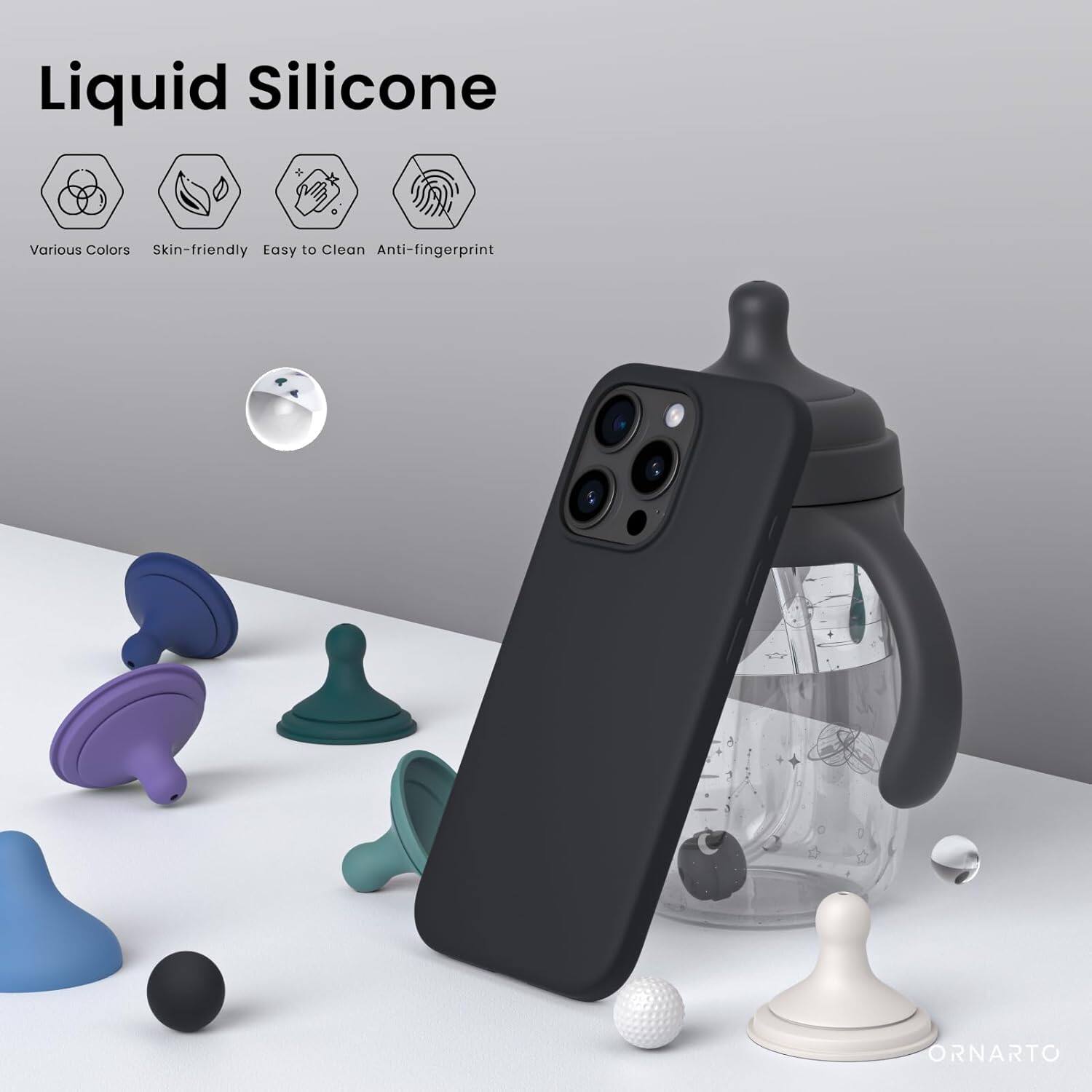 Liquid Silicone, Various Colors, Skin-friendly, Easy to Clean, Anti-fingerprint, ORNARTO
