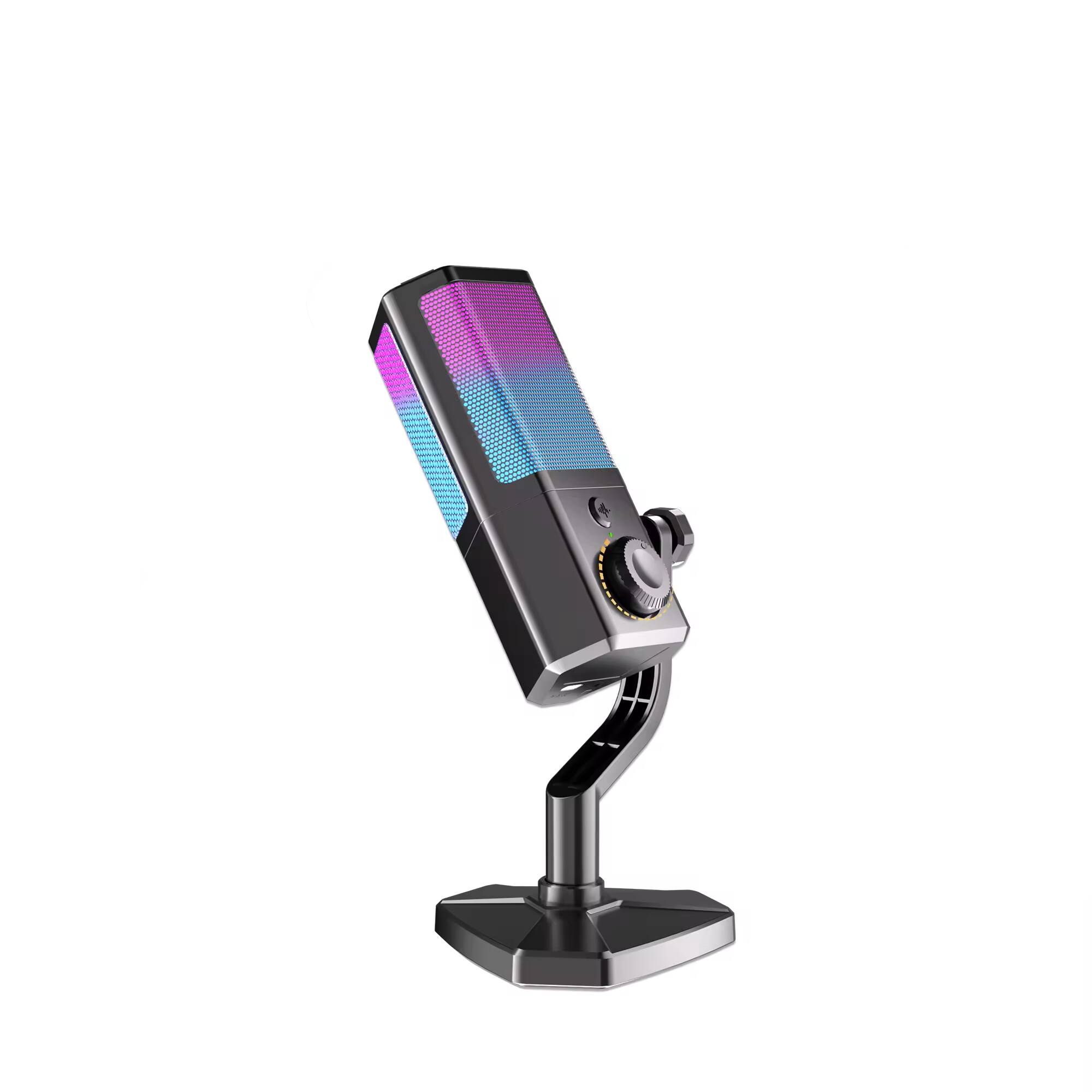 Front. Cluzine - Condenser Microphone Professional Wireless Lightweight USB RGB for Studio PC Desktop Live Streaming - Black.