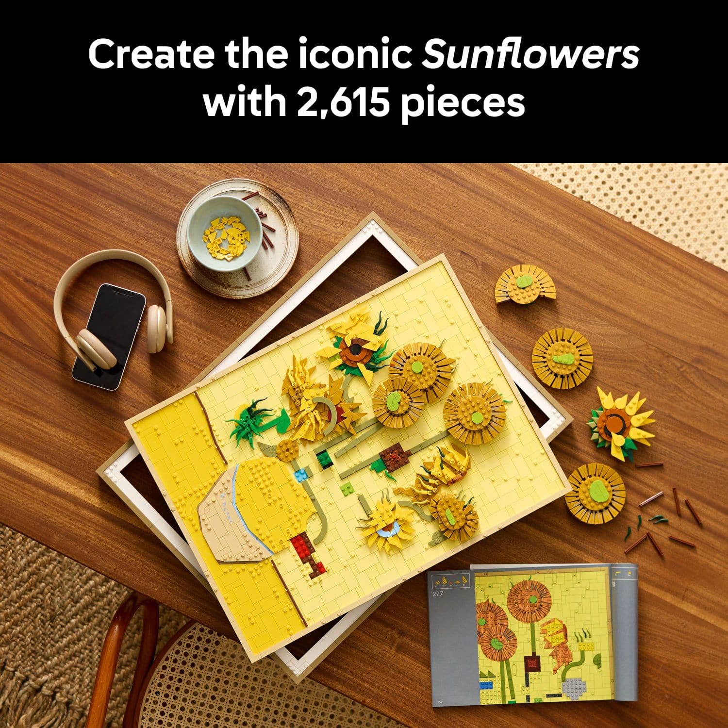 Create the iconic Sunflowers with 2,615 pieces.