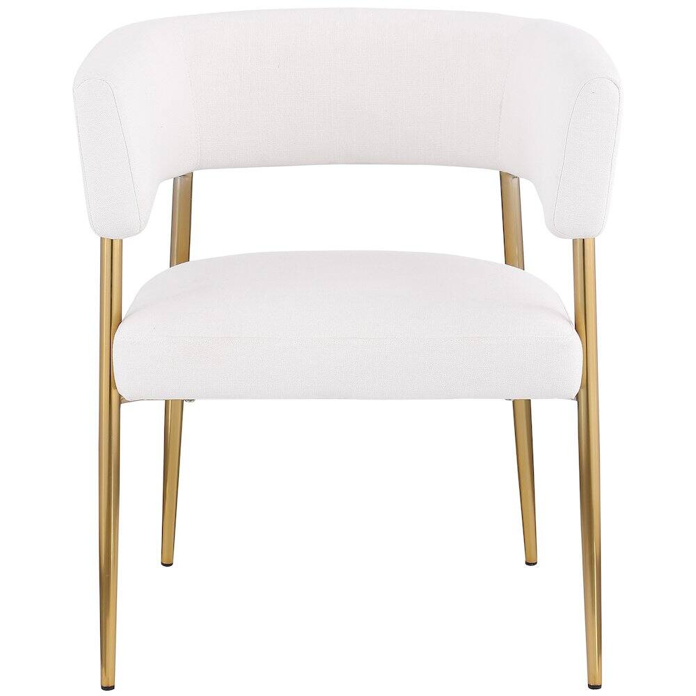 Alt View 2. Meridian Furniture - Creston Cream Durable Linen Textured Fabric Dining Chair - Beige.