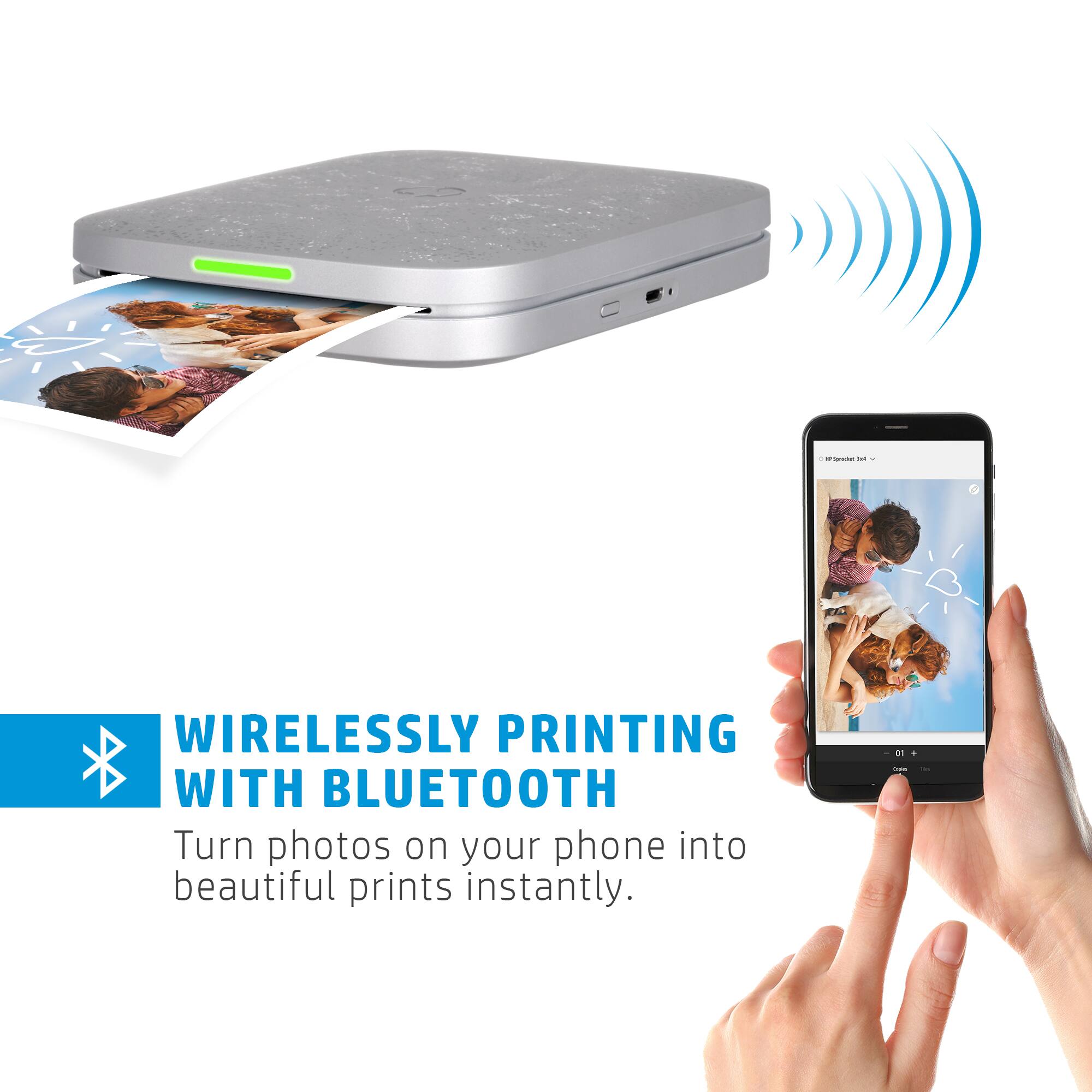 Wirelessly Printing with Bluetooth: Turn photos on your phone into beautiful prints instantly.