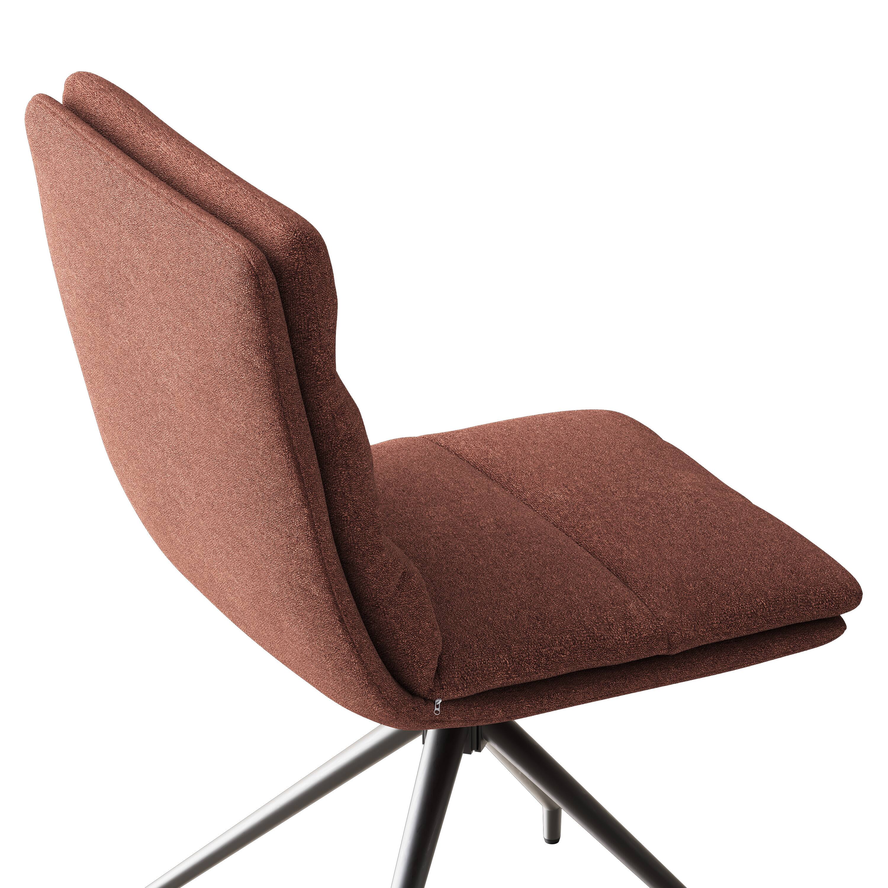 Alt View 3. POVISON - Modern Swivel Upholstered Dining Chairs Set of 2, Linen Side Chairs, Brown & Black, Home Office Task Desk Chairs - Black & Brown.