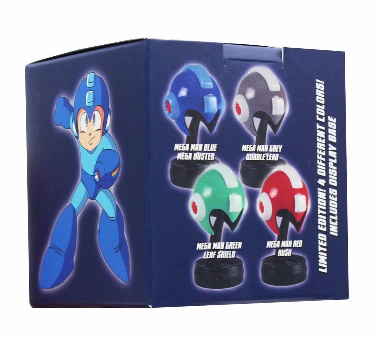 MEGA MAN BLUE  
MEGA MAN GREY  
MEGA BUSTER  
BUBBLE LEAD  
MEGA MAN GREEN  
MEGA MAN RED  
LEAF SHIELD  
RUSH  

BASE DIFFERENT DISPLAY 4 EDITION!  
INCLUDES LIMITED