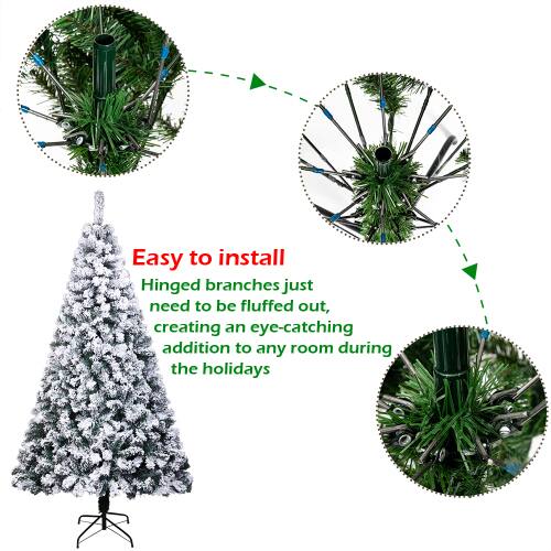 Easy to install  
Hinged branches just need to be fluffed out, creating an eye-catching addition to any room during the holidays