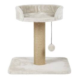 TRIXIE - Mica Sisal 18" Cat Scratching Post with Plush Platform - Light Gray-Greige