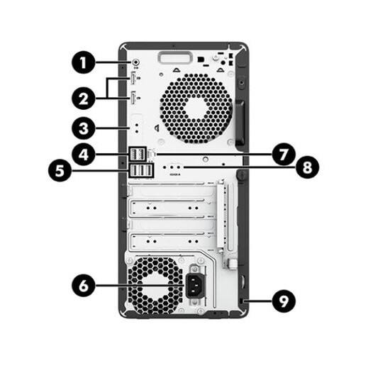 Back. HP - HP ProDesk 600G6 Towers i7-10700 32GB 1TB SSD Windows 11 Pro - Black.