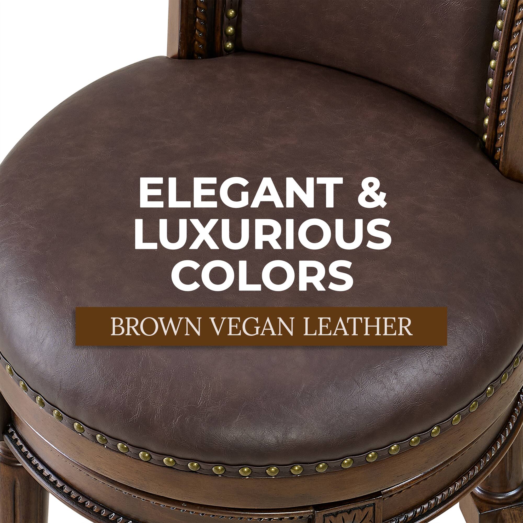 ELEGANT & LUXURIOUS COLORS  
BROWN VEGAN LEATHER