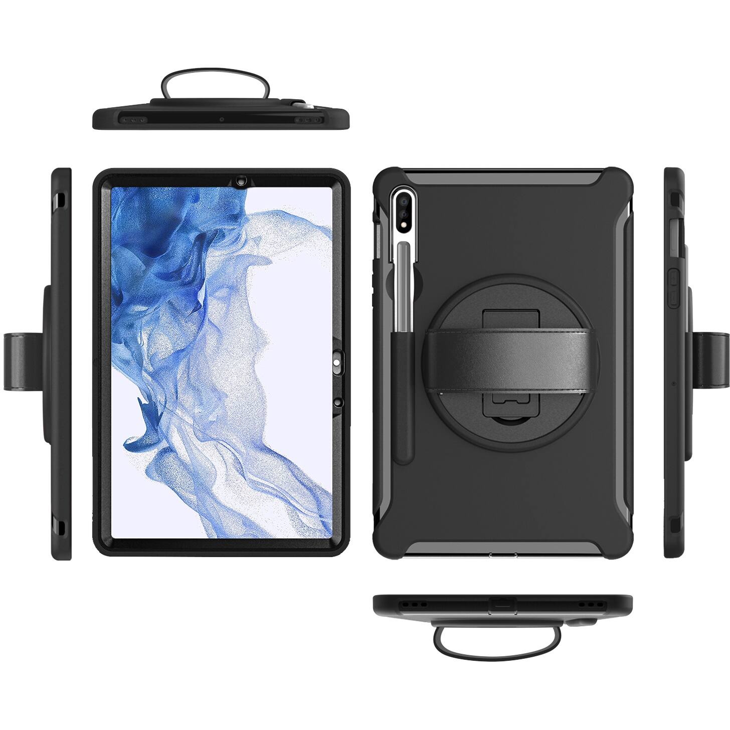 Alt View 11. SaharaCase - PROTECTION Hand Strap Series Case for Samsung Galaxy Tab S8 - Black.