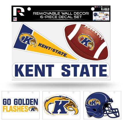 R
REMOVABLE WALL DECOR
6-PIECE DECAL SET
KENT STATE
KENT STATE
GO GOLDEN
FLASHES
KENT STATE