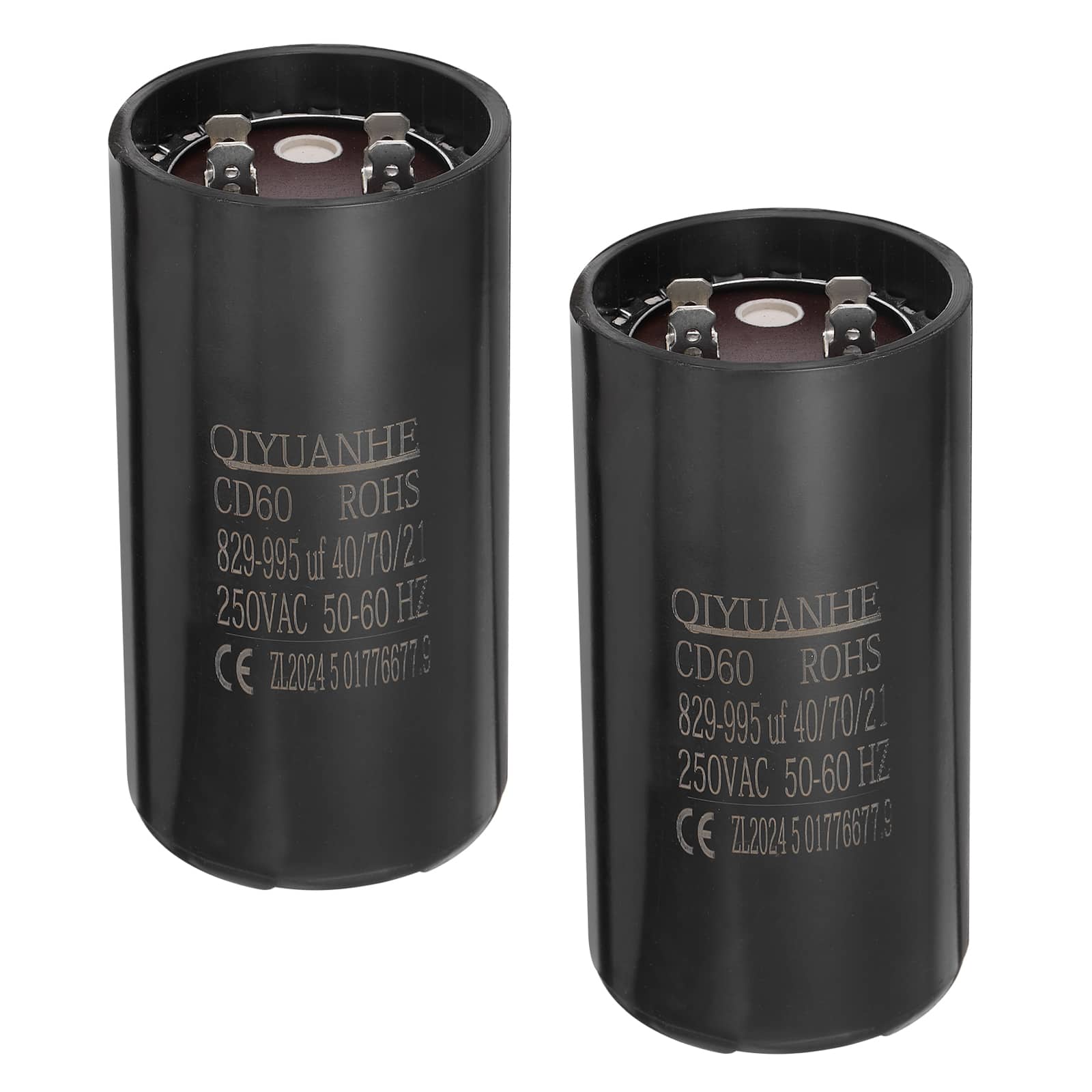 Unique Bargains - 2pcs CD60 Motor Run Capacitor, 829-995uF MFD AC250V, 50-60Hz, for Motor 53x110mm - Black price history on PriceWatchPro