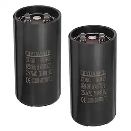Unique Bargains - 2pcs CD60 Motor Run Capacitor, 829-995uF MFD AC250V, 50-60Hz, for Motor 53x110mm - Black
