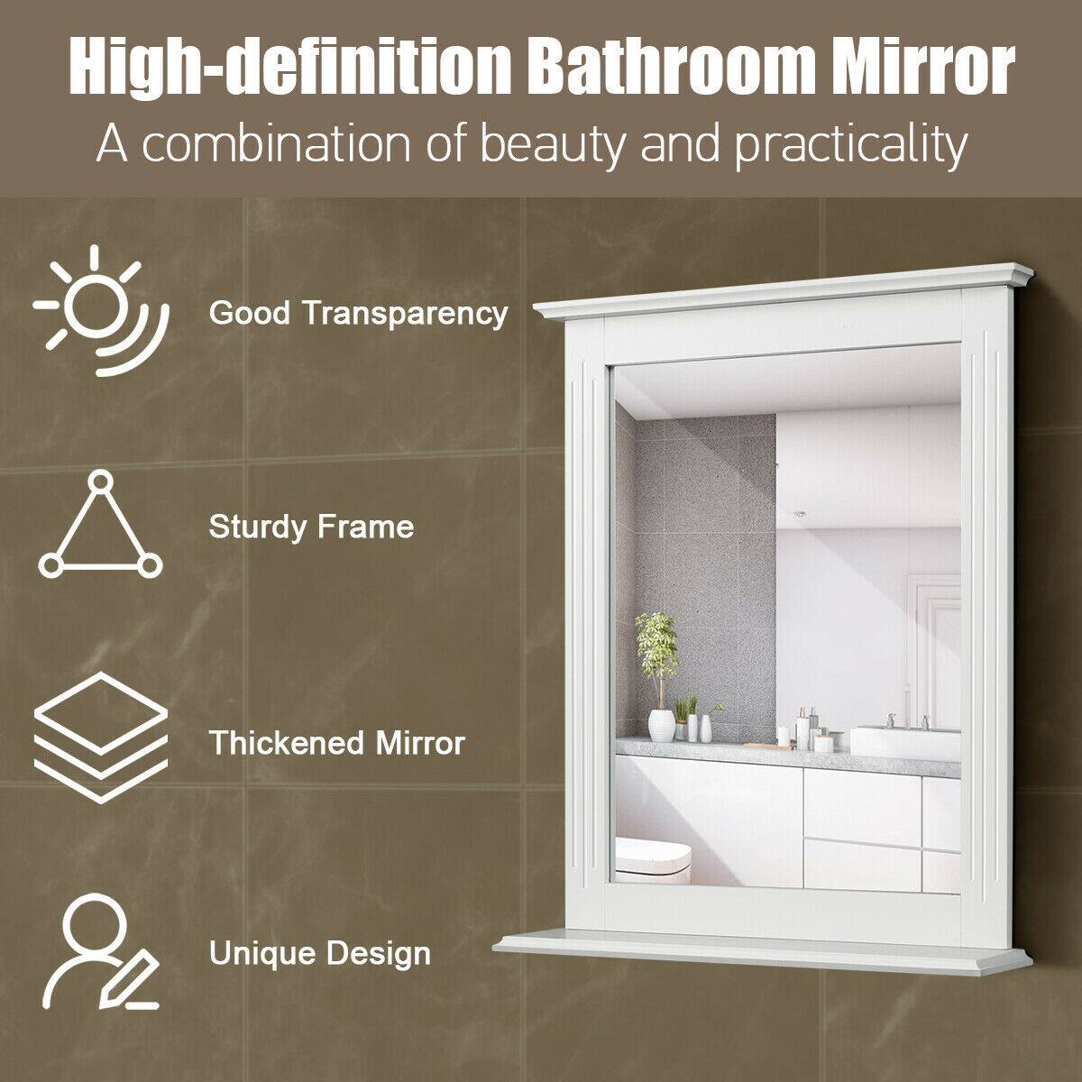 High-definition Bathroom Mirror  
A combination of beauty and practicality  

- Good Transparency  
- Sturdy Frame  
- Thickened Mirror  
- Unique Design