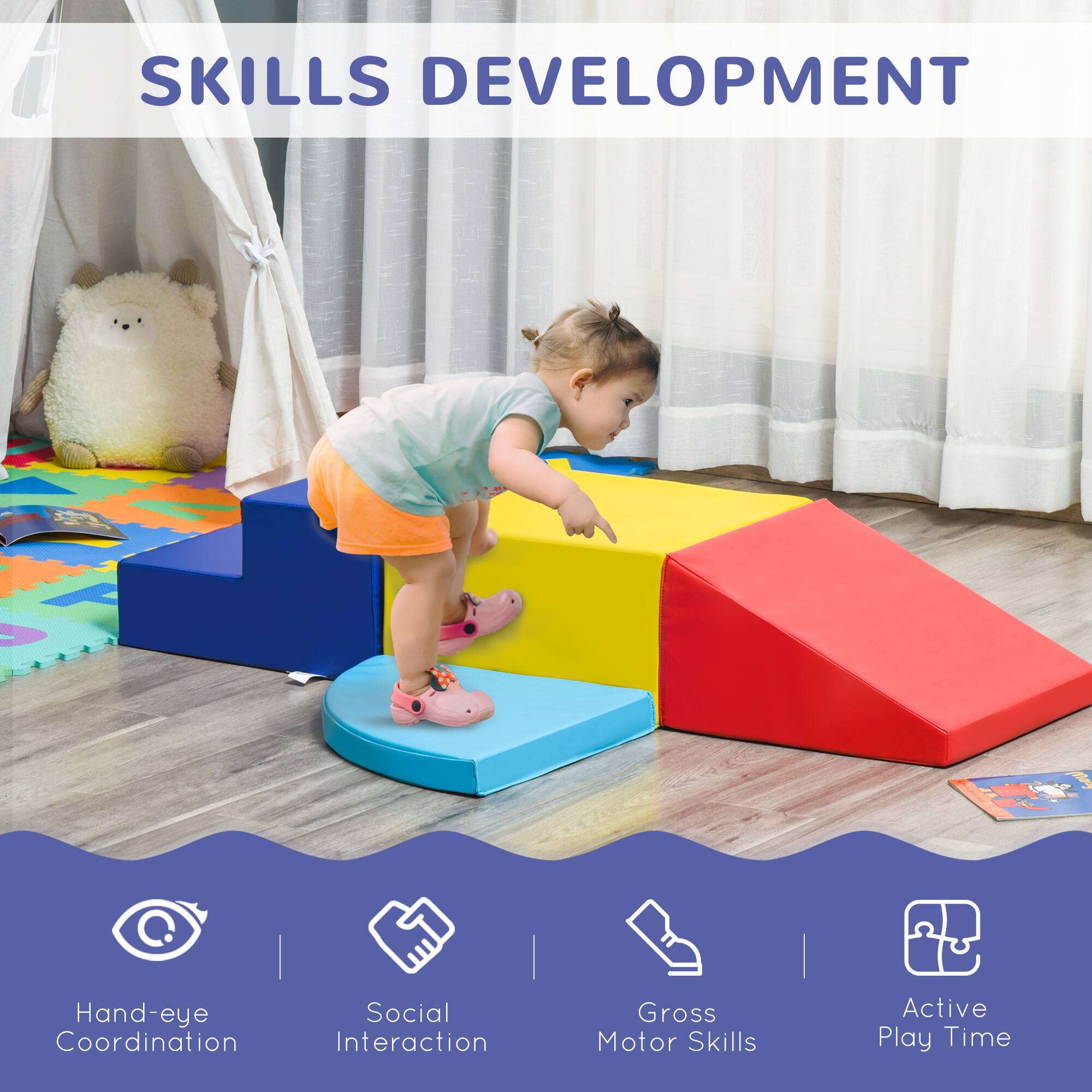 SKILLS DEVELOPMENT

- Hand-eye Coordination
- Social Interaction
- Gross Motor Skills
- Active Play Time
