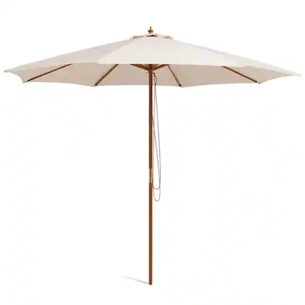 Front. Kadyn - 11ft Patio Offset Umbrella with 360° Rotation and Tilt System-Wine, Patio Offset Umbrella with Easy Tilt Adjustment.