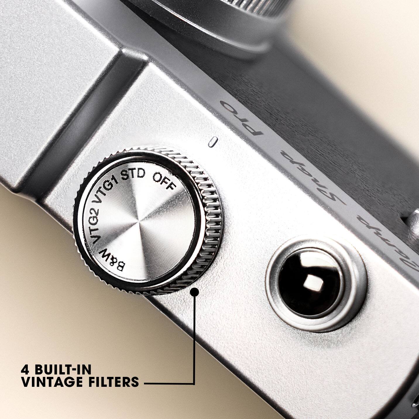 STD VTG1 OFF VTG2 288 Pro 0 Shap Comp 4 BUILT-IN VINTAGE FILTERS