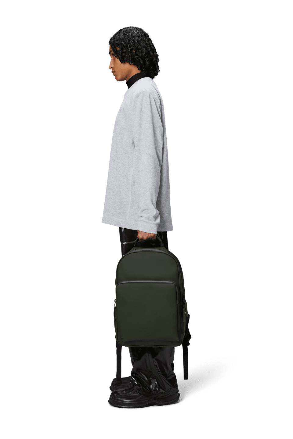 Back. RAINS - Book Daypack Large - Green.