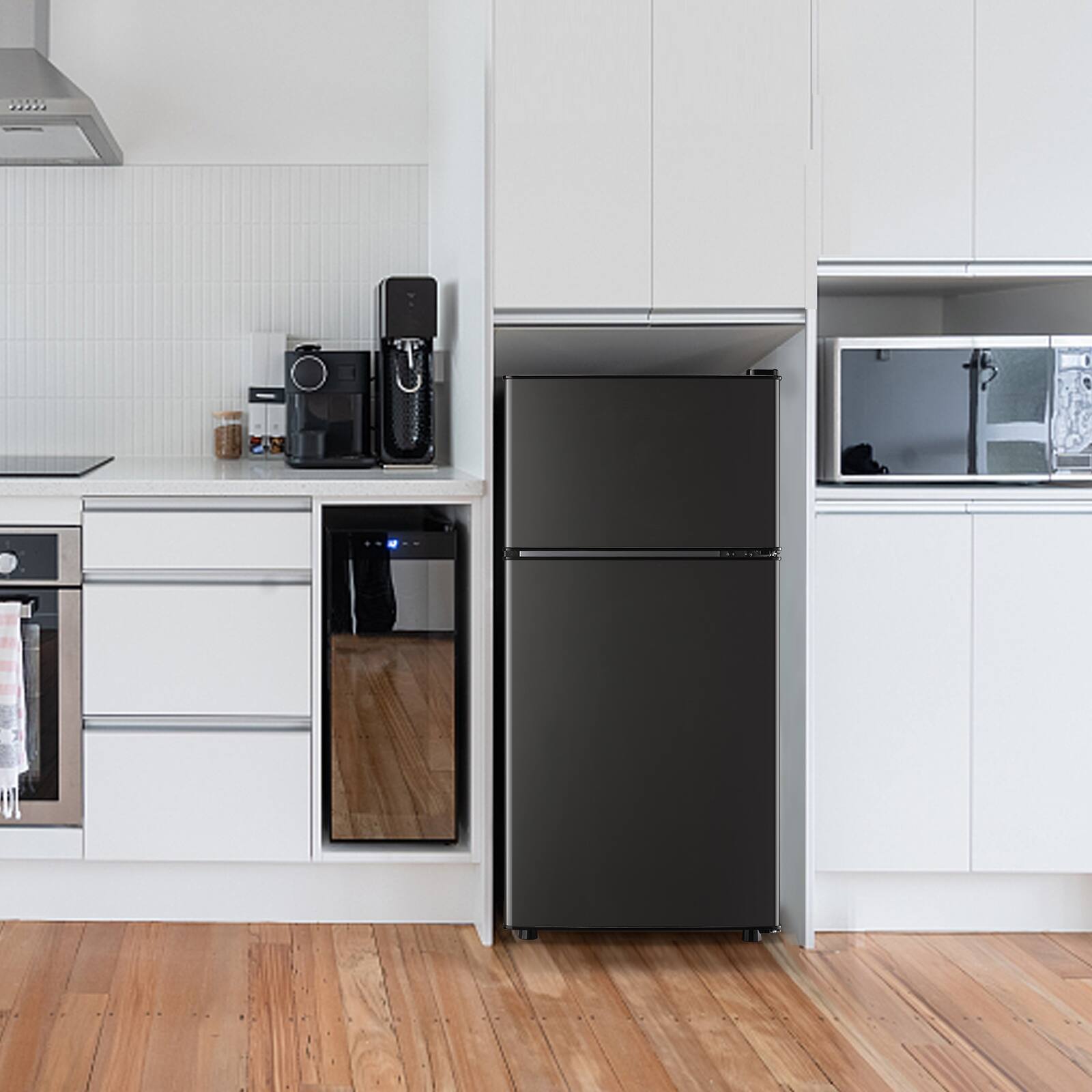 Alt View 7. DEMULLER - 2.4 Cu.Ft Compact Mini Fridge with Freezer, Dorm Kitchen Refrigerator with 7 Temperature Settings - GRAY.