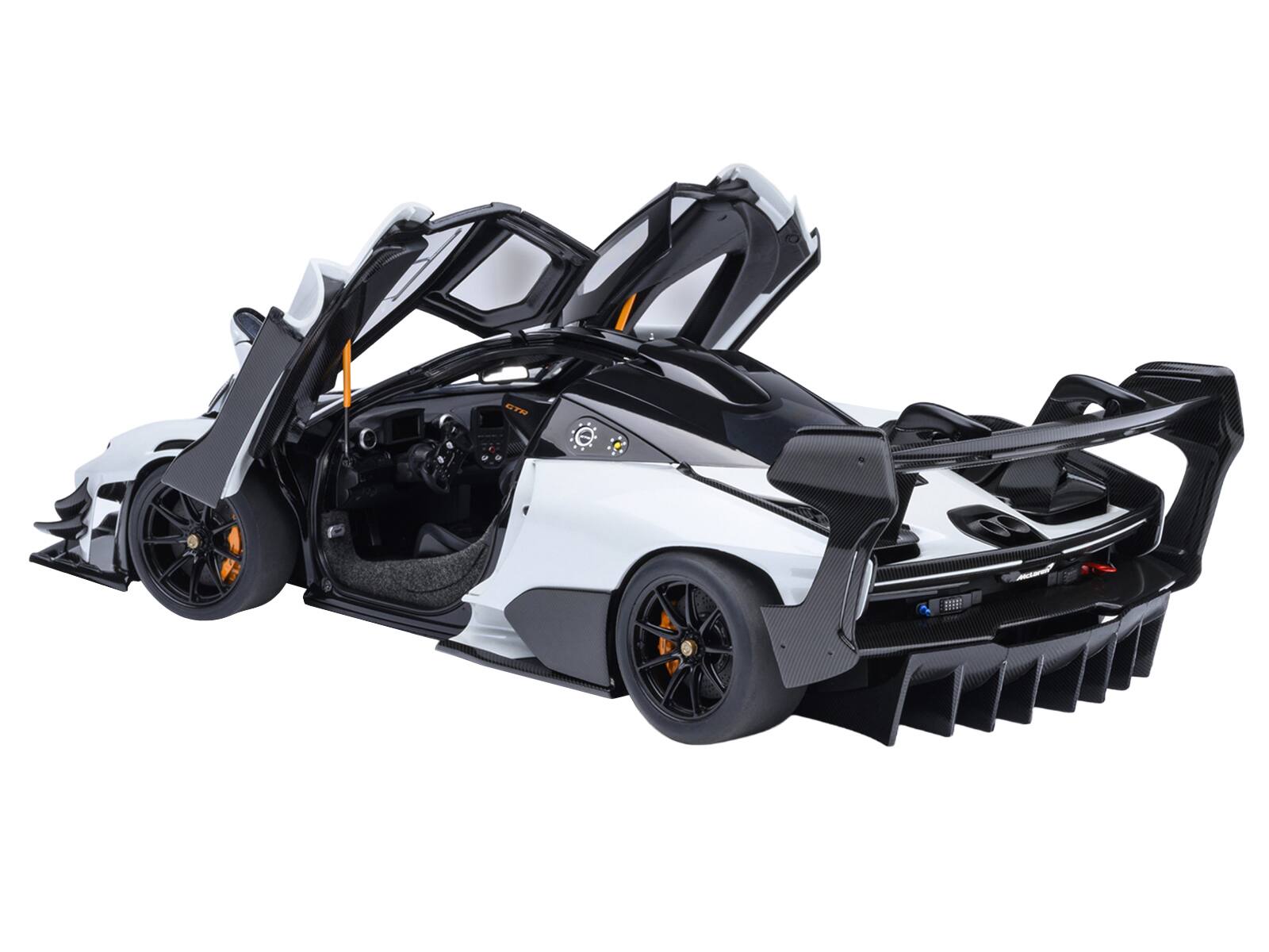 Alt View 1. Autoart - McLaren Senna GTR Silica White with Black Top 1/18 Model Car by Autoart.