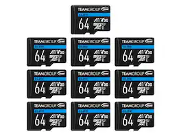 Team Group - Team 10 Pack Elite 64GB microSDXC A1 Card Model TEAUSDX64GIV30A103