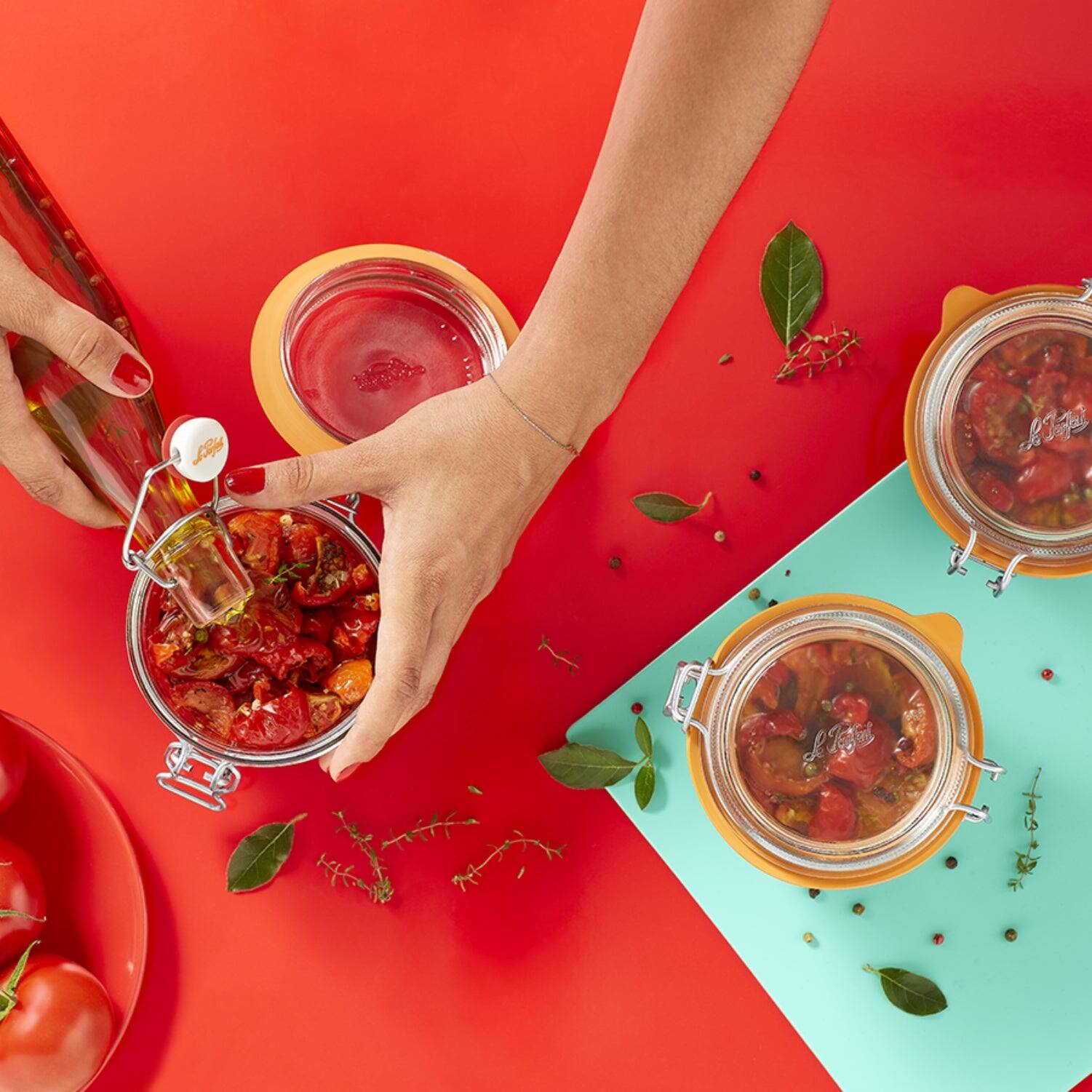 Alt View 1. Le Parfait - Super Terrine - 500ml French Glass Canning Jar w/Straight Body, Airtight Rubber Seal & Glass Lid, 16oz/Pint (Pack of 4).