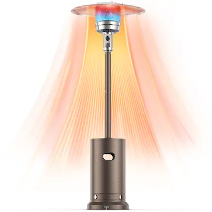 Front. Sersper - Sersper 48,000 BTU Patio Heater with Dual Tip-Over Protection and Quick Assembly for Outdoor Comfort,Brown - Brown.