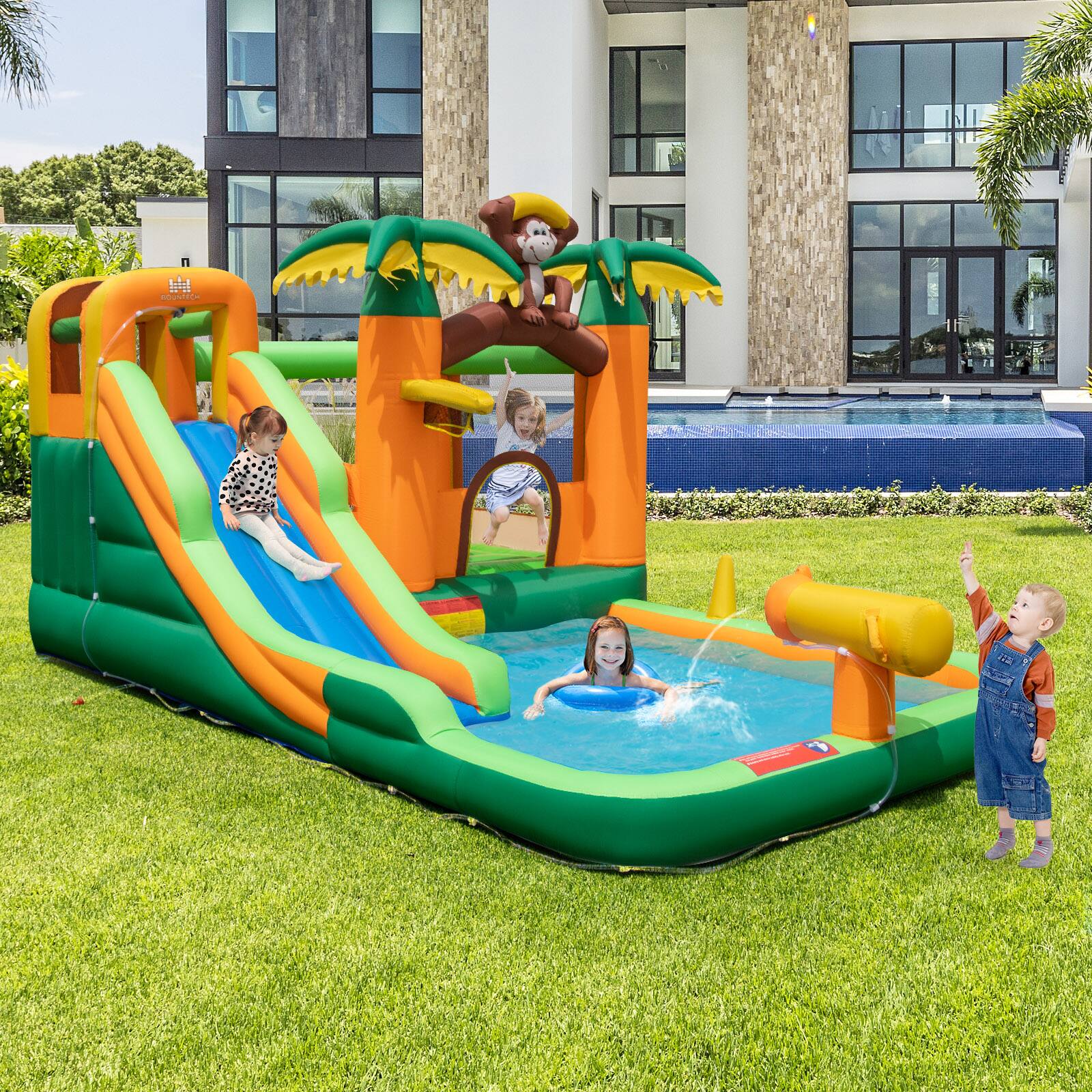 Costway Inflatable Water Slide Park Monkey Bounce House
