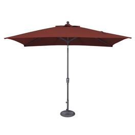 Mondawe - 6.6' x 10' Rectangle Patio Umbrella Push Button Tilt Anthracite Frame - Henna