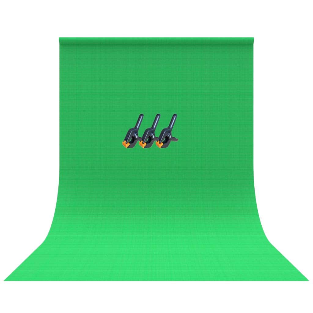 Bower - Green Screen Backdrop 5' x 7' with 3 Holding Clamps