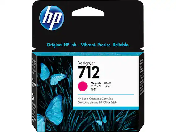 Original HP Ink - Vibrant. Precise. Reliable.
DesignJet 712 Magenta
HP Bright Office Ink Cartridge
Cartouche d'encre HP Office Bright